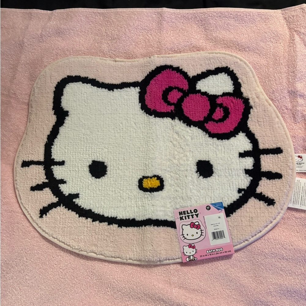 Hello Kitty Pink and White Kids Bath Mat
